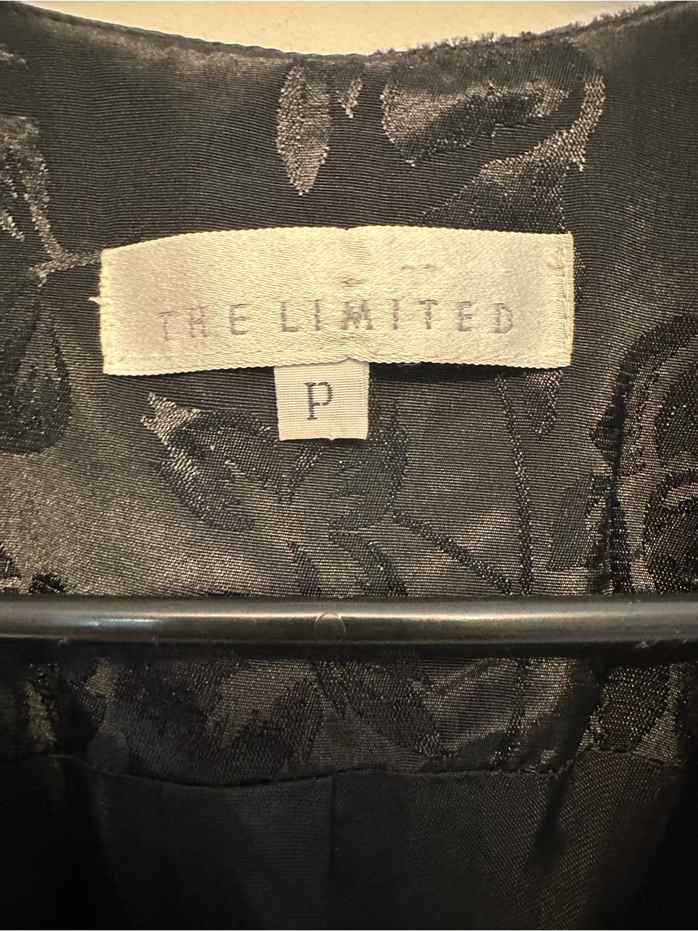 Vintage 90’s The Limited Black Patchwork Lace & Velvet Button Long Vest Petite - Picture 2 of 6